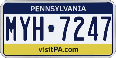 PA license plate MYH7247