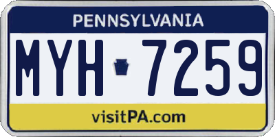 PA license plate MYH7259