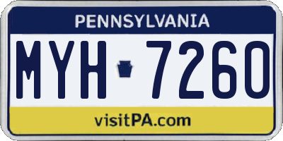 PA license plate MYH7260