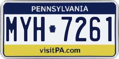 PA license plate MYH7261