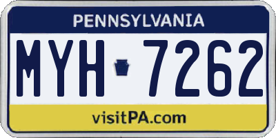 PA license plate MYH7262