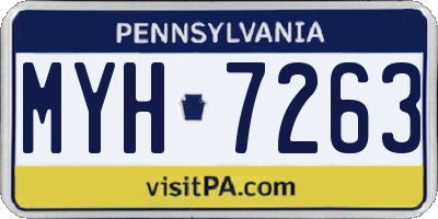 PA license plate MYH7263