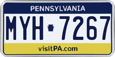 PA license plate MYH7267