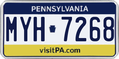 PA license plate MYH7268