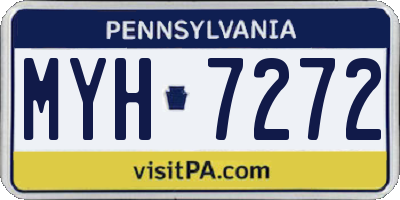 PA license plate MYH7272