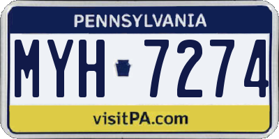 PA license plate MYH7274