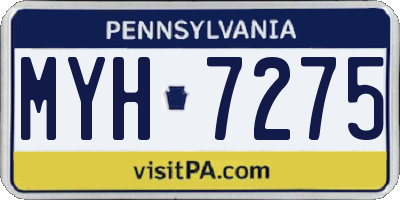 PA license plate MYH7275