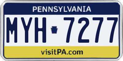 PA license plate MYH7277