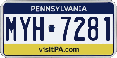 PA license plate MYH7281