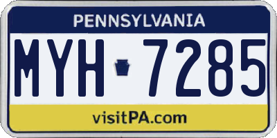 PA license plate MYH7285