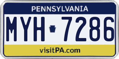 PA license plate MYH7286