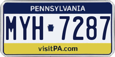 PA license plate MYH7287
