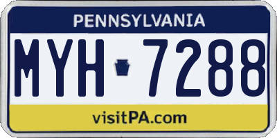 PA license plate MYH7288