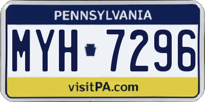 PA license plate MYH7296