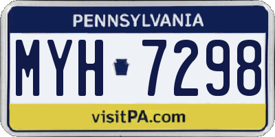 PA license plate MYH7298