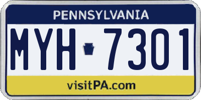 PA license plate MYH7301