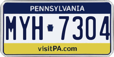 PA license plate MYH7304