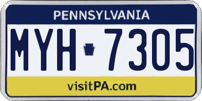 PA license plate MYH7305