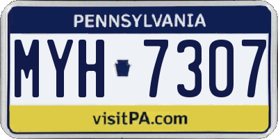 PA license plate MYH7307