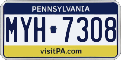 PA license plate MYH7308