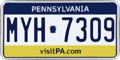 PA license plate MYH7309