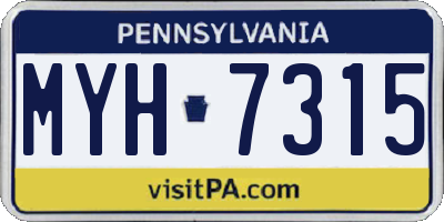 PA license plate MYH7315