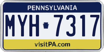 PA license plate MYH7317