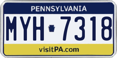 PA license plate MYH7318