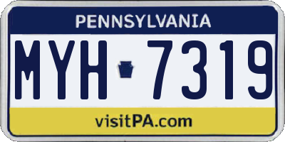 PA license plate MYH7319