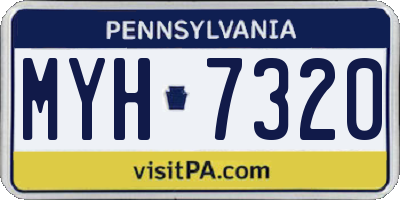 PA license plate MYH7320