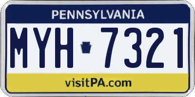 PA license plate MYH7321