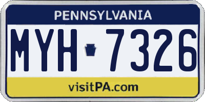 PA license plate MYH7326