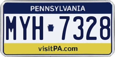 PA license plate MYH7328