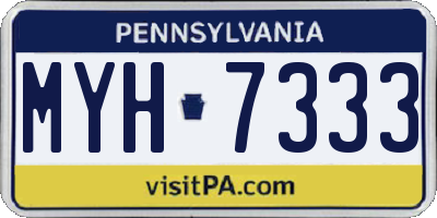 PA license plate MYH7333
