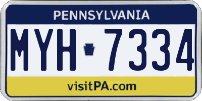 PA license plate MYH7334