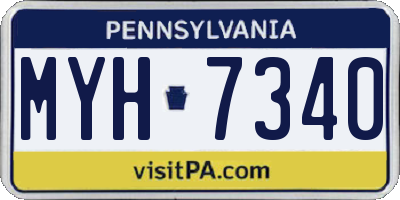 PA license plate MYH7340