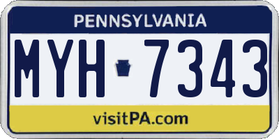PA license plate MYH7343