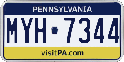 PA license plate MYH7344