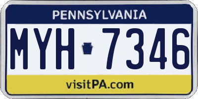 PA license plate MYH7346