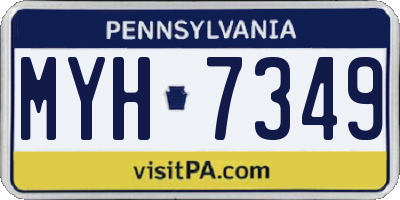 PA license plate MYH7349