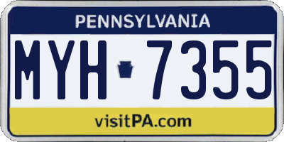 PA license plate MYH7355