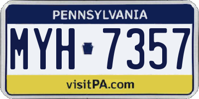 PA license plate MYH7357