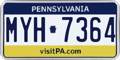 PA license plate MYH7364