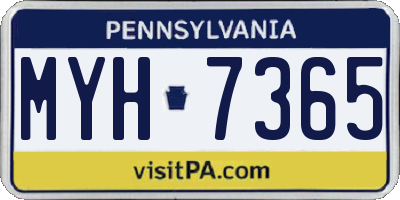 PA license plate MYH7365