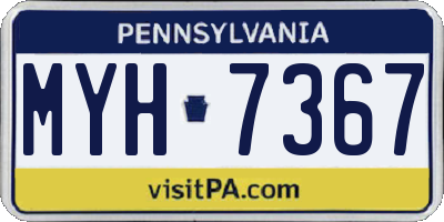 PA license plate MYH7367