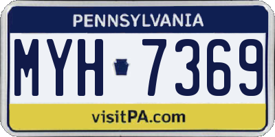 PA license plate MYH7369