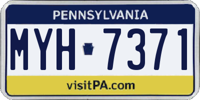 PA license plate MYH7371