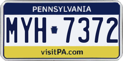PA license plate MYH7372