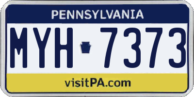 PA license plate MYH7373
