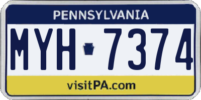 PA license plate MYH7374